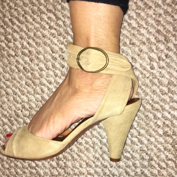 CHIE MIHARA ANKLE STRAP SOFT REAL SOFT SUEDE PEEP TOE SHOES SIZE 40 - Picture 3 of 14